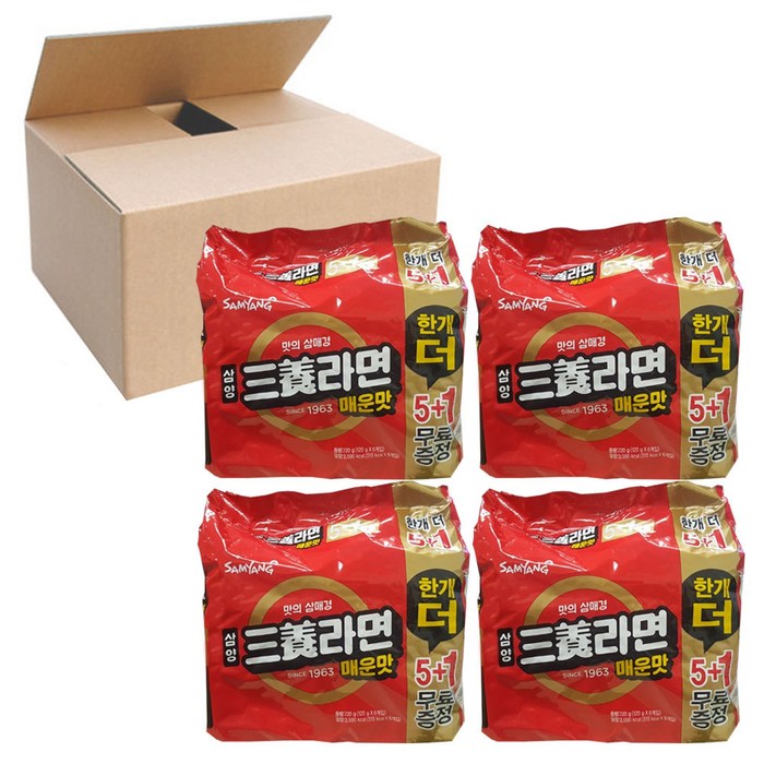 삼양라면 매운맛 120g x 5+1p, 24개 대표 이미지 - 삼양 라면 추천