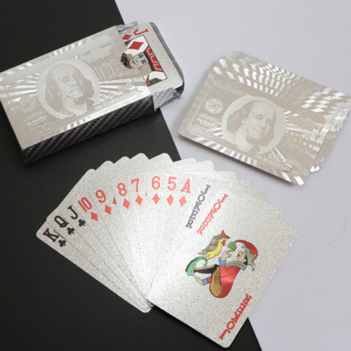 PVC 플라스틱 고급 카드 놀이 블랙 골드 실버, 9번