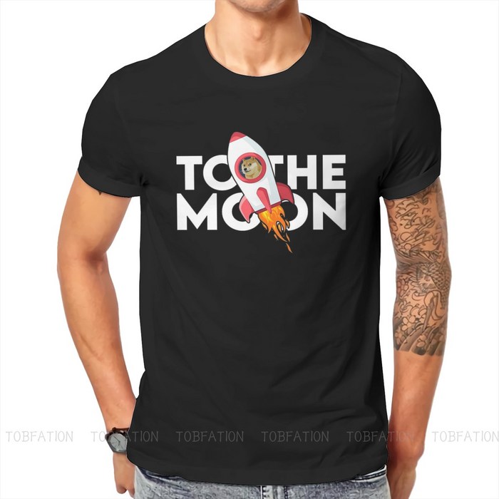 TO THE MOON DOGECOIN BITCION ART 나카모토 사토시 T 셔츠 빈티지 오버 사이즈 O 넥 TSHIRT 빅 하라주쿠 남성 STREETWEAR 대표 이미지 - 사토시 나카모토 추천