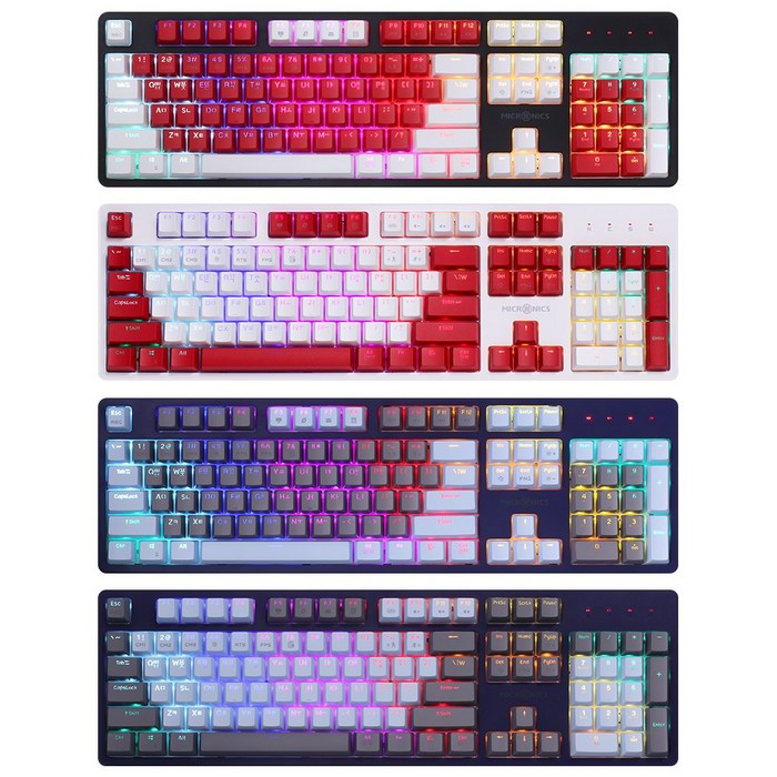 마이크로닉스 MANIC X50 4세대 광축 PBT 게이밍 키보드, MANIC X50 Gaming Keyboard, 블랙 레드, 일반형 대표 이미지 - 마이크로닉스 키보드 추천