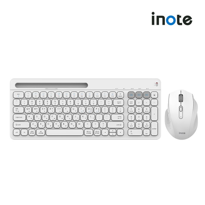아이노트 멀티페어링 무선키보드마우스세트, 화이트, KM408RB, 일반형 대표 이미지 - 아이노트 키보드 추천