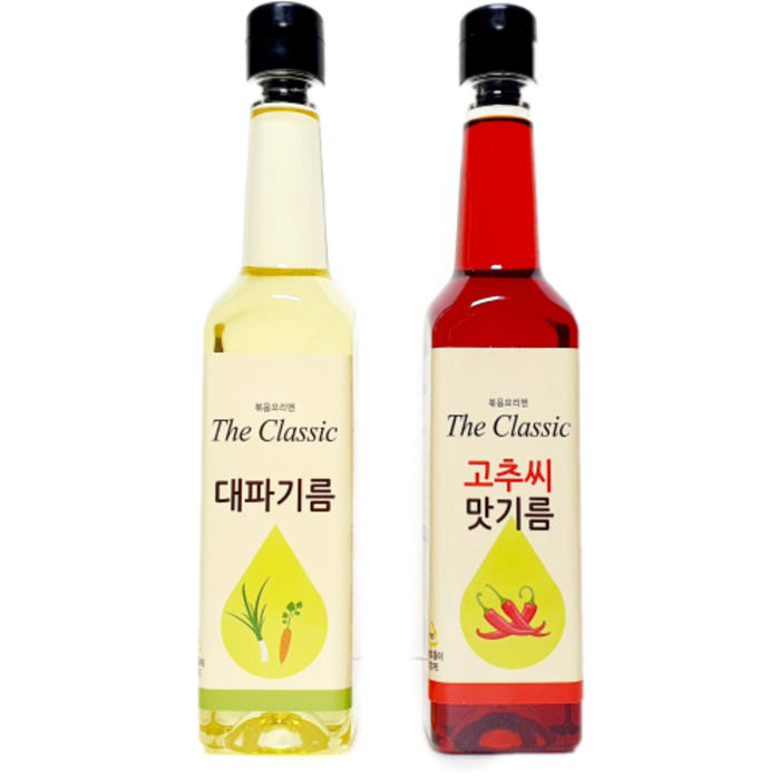 클래식 파기름 500ml + 고추기름 500ml 당일발송(평일14:00까지) 국산 대파 고추 고추씨 사용, 1세트 대표 이미지 - 파기름 추천