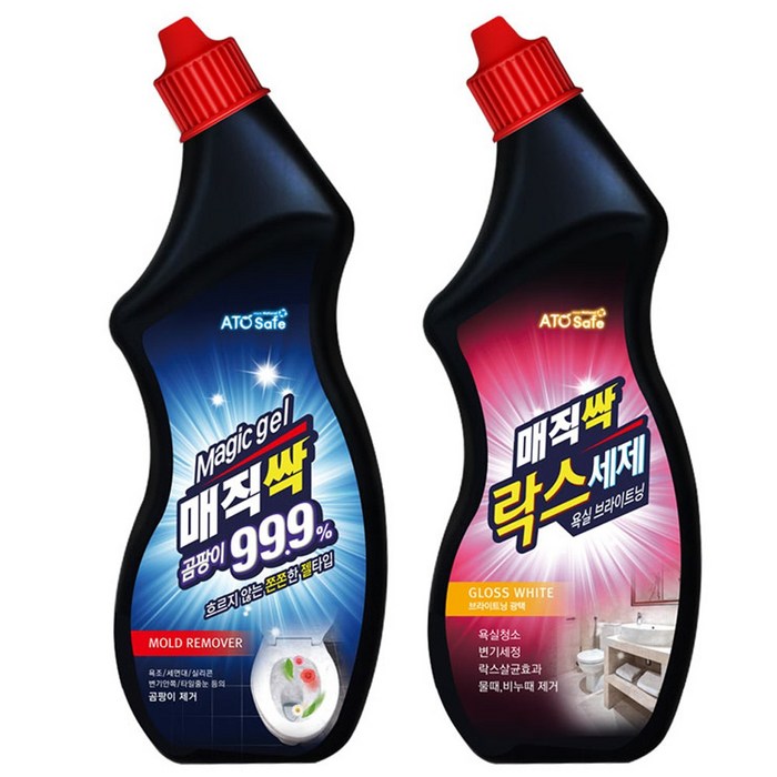 아토세이프 매직겔 매직싹 곰팡이제거제 750ml + 락스세제 750ml, 1세트 대표 이미지 - 창틀 청소 추천