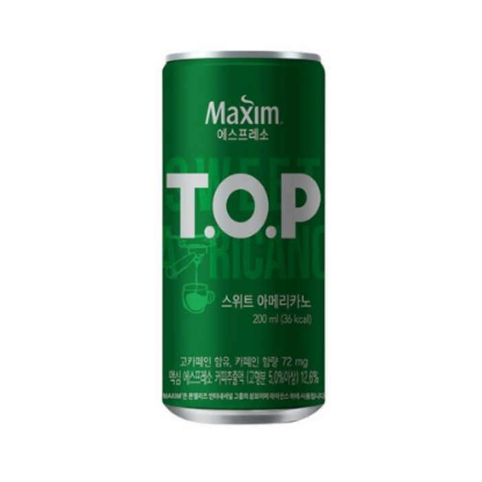 맥심 T.O.P 스위트 아메리카노 200ml, 50개 대표 이미지 - 스위트 아메리카노 추천