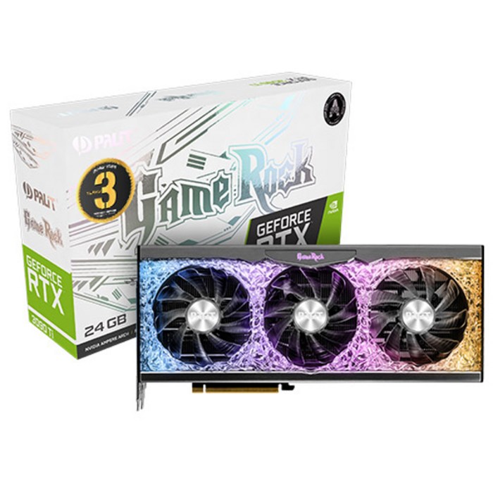 (포)PALIT 지포스 RTX 3090 Ti GAMEROCK D6X 24GB STCOM 대표 이미지 - RTX 3090 추천