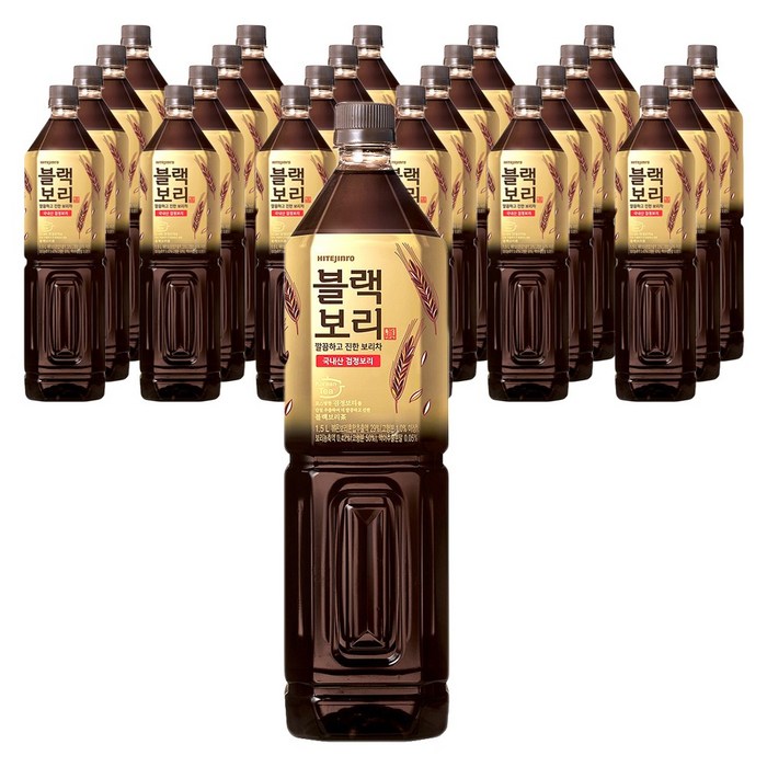 하이트진로 블랙보리 음료, 1.5L, 24개 대표 이미지 - 보리차 음료수 추천