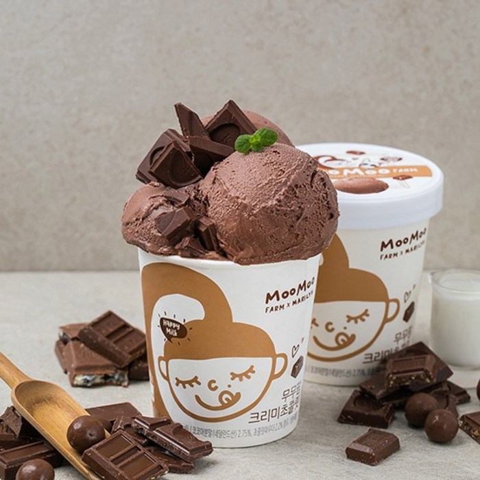 츄퍼마켓 무무팜 아이와 같이 먹는 무항생제 유기농 아이스크림 (크리미 초콜릿), 3개, 474ml