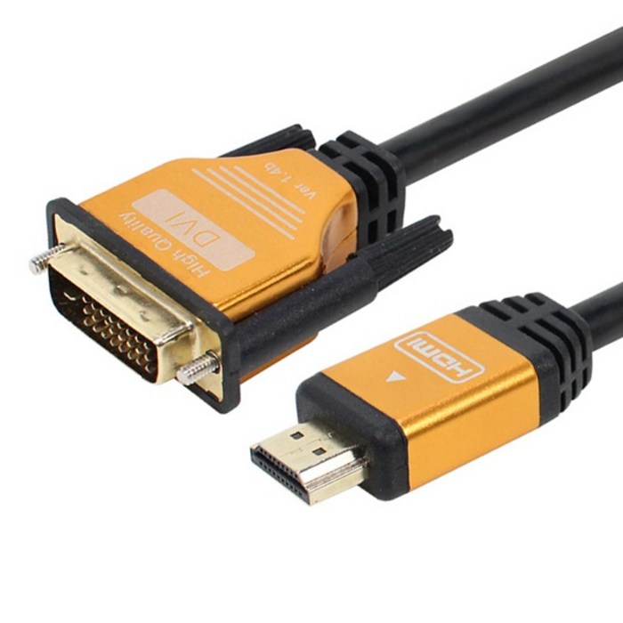 저스트링크 HDMI to DVI 골드 메탈 케이블 JUSTLINK DH030G, 1개, 3m 대표 이미지 - HDMI to DVI 케이블 추천