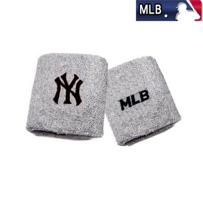 mlb 손목밴드 10종 손목아대, 2.뉴욕 : 그레이+그레이 대표 이미지 - 테니스 손목밴드 추천