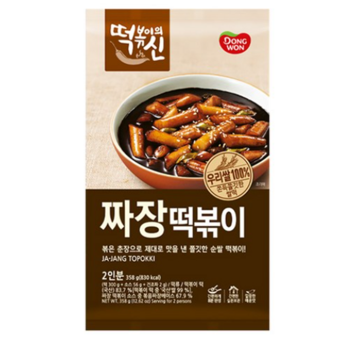 동원 떡볶이의신 짜장 떡볶이, 358g, 12개 대표 이미지 - 떡신 추천