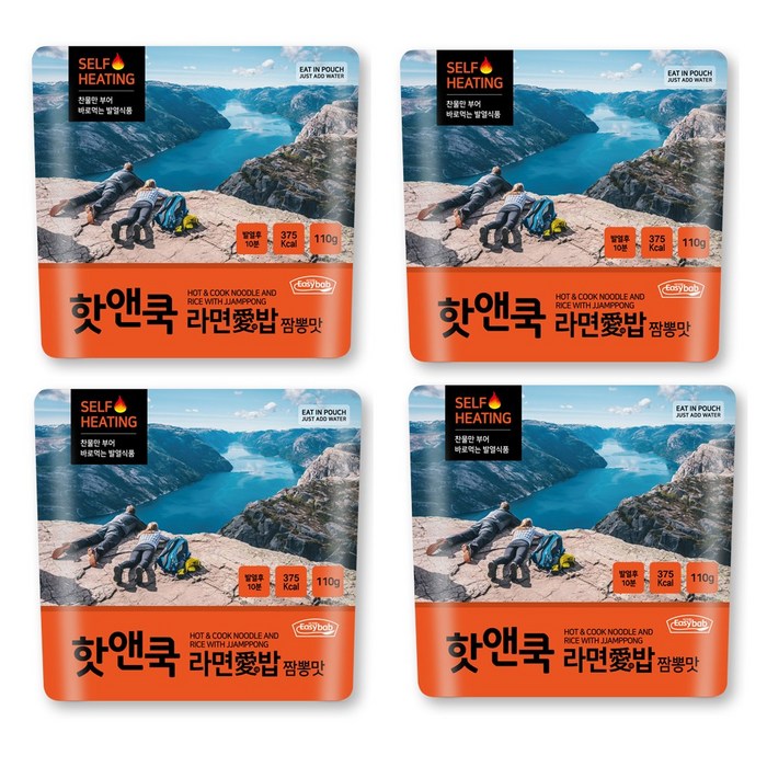 이지밥 핫앤쿡 라면애밥 짬뽕맛, 110g, 4개 대표 이미지 - 전투식량 추천