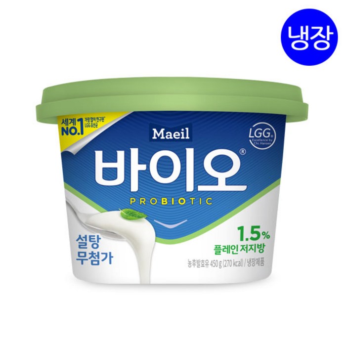 천지농산/매일 바이오 플레인요거트 저지방 450gX3팩, 3개 대표 이미지 - 저지방 요거트 추천