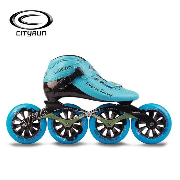 인라인스케이트 cityrun스피드스케이팅 슈즈스피드 신발성인 전공 큰바퀴 스케이트화 탄소섬유 직배열인라인바퀴 스케이드, C05-푸른색