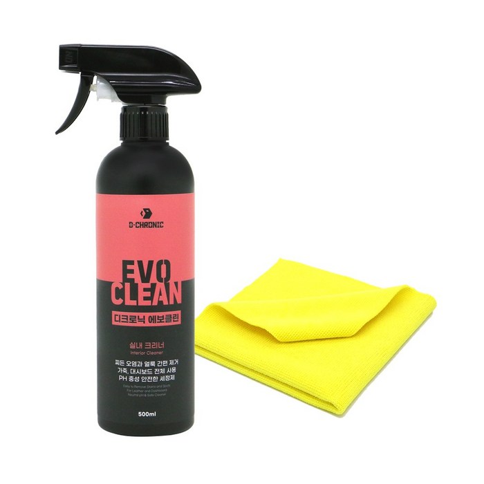 디크로닉 에보클린 실내 가죽 클리너 500ml 자동차 시트 때 제거 청소 세정제 크리너 가죽 얼룩 제거, A-1 디크로닉 에보클린 500ml +타월 대표 이미지 - 가죽 클리너 추천