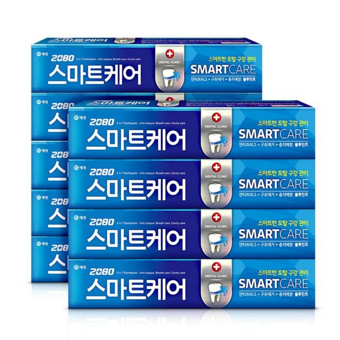 2080 스마트케어 치약, 190g, 10개 대표 이미지 - 2080 치약 추천