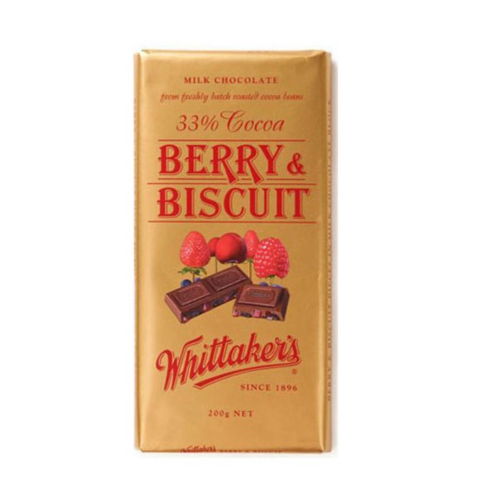 뉴질랜드 휘태커스 초콜릿 200g, 1개, 베리 앤 비스킷 200g