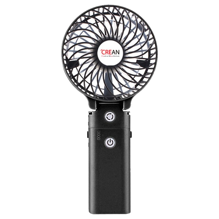 크레앙 보조배터리 겸용 핸디형 선풍기, CREHF5100, 블랙 대표 이미지 - 휴대용 선풍기 추천