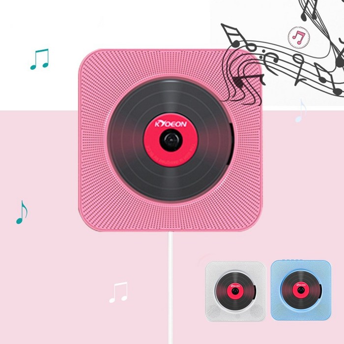 벽걸이 CD플레이어 USB 블루투스 FM라디오 스탠드 겸용, 화이트 대표 이미지 - DVD 플레이어 추천