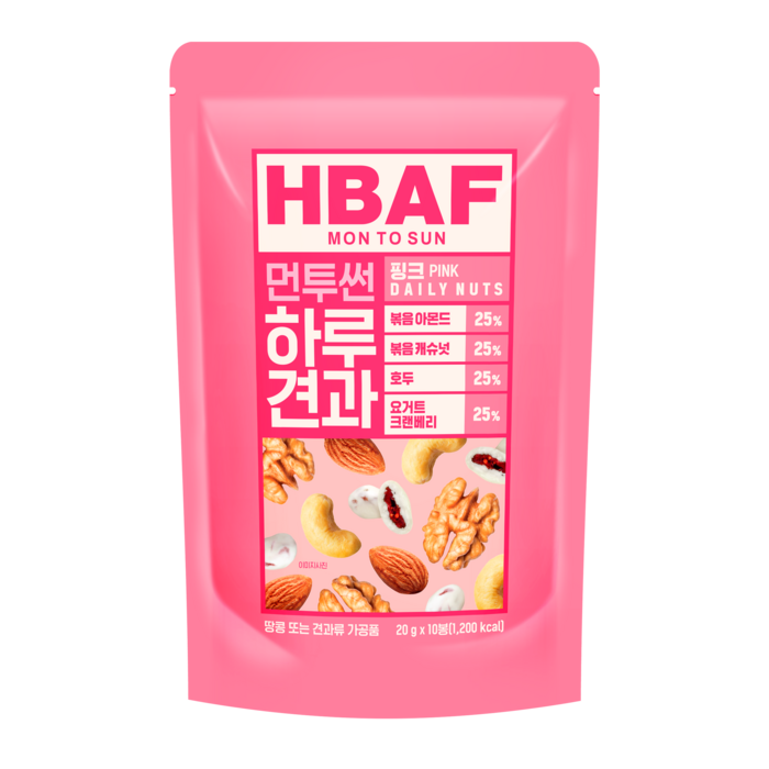 HBAF 하루견과 먼투썬 핑크, 20g, 10개 대표 이미지 - 바프 먼투썬 추천