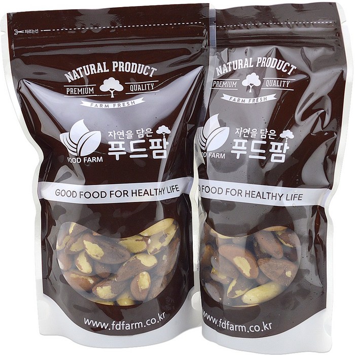 브라질너트 1kg (500g+500g) 특A급 정품100% 셀레늄 최근통관 햇수확, 2팩, 500g 대표 이미지 - 아몬드 추천