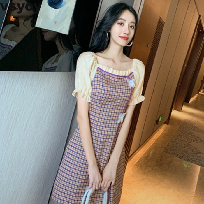 vsyoy 스퀘어 퍼프 치파오 원피스 대표 이미지 - 치파오 추천