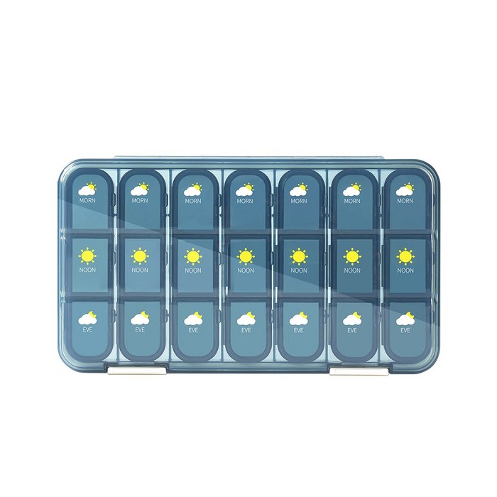 아워리빙 칸칸이 모듈형 휴대용약통, 21칸_블루 대표 이미지 - 약통 추천