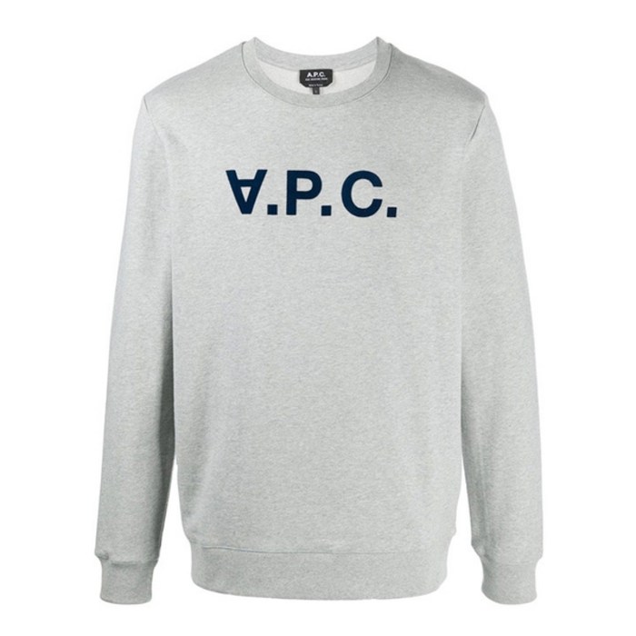 A.P.C 아페쎄 남성 VPC 벨벳 로고 맨투맨 COECQ H27378 GRIS CHINE 대표 이미지 - 아페쎄 맨투맨 추천