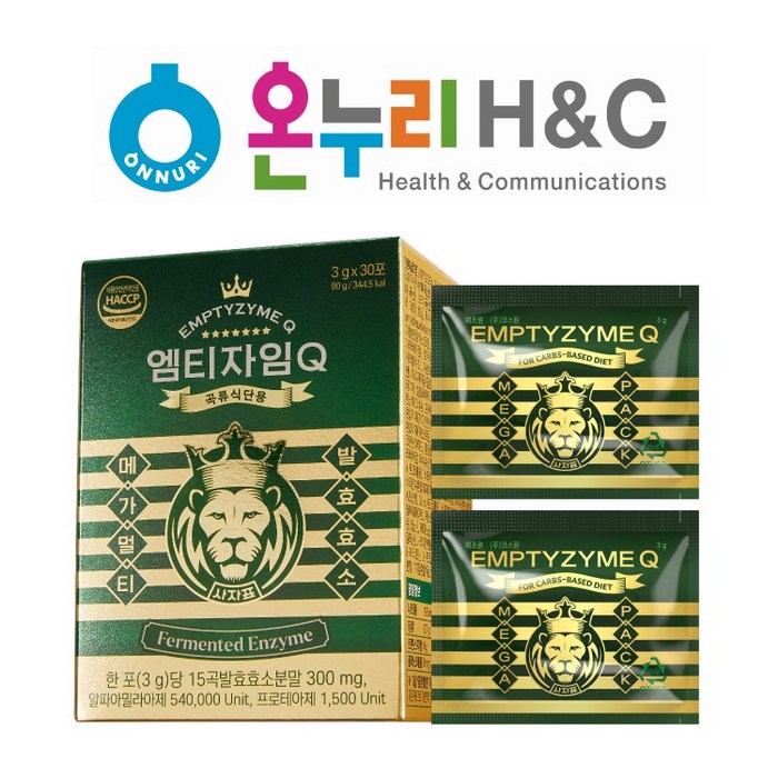 엠티자임Q 초월 효소 소화 곡물 발효 곡류식단용 3g x 30포, 1개 대표 이미지 - 곡물 효소 추천