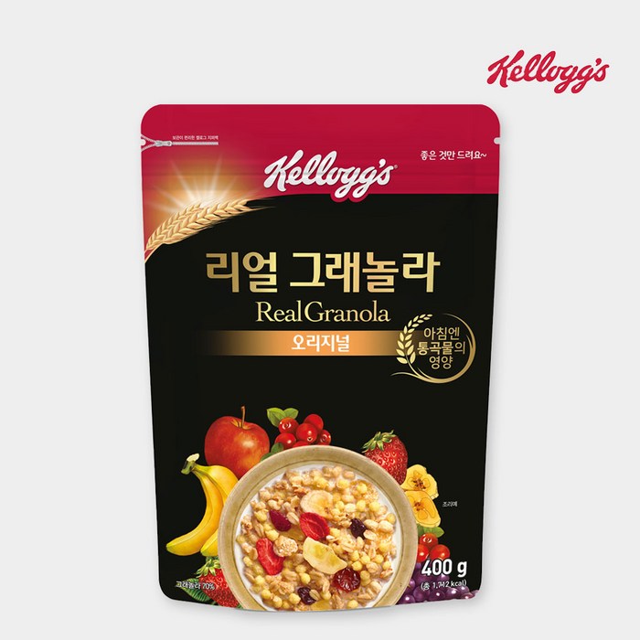 켈로그 리얼 그래놀라 시리얼 오리지널, 400g, 3개 대표 이미지 - 그래놀라 추천