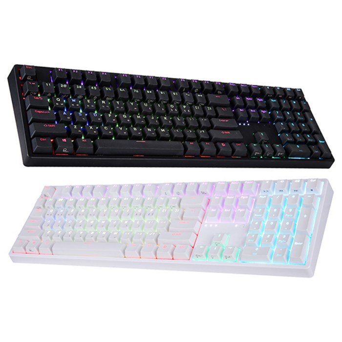 앱코 HACKER PBT RGB 무접점 유선키보드 55g, KN10, 화이트 대표 이미지 - 무접점 키보드 추천