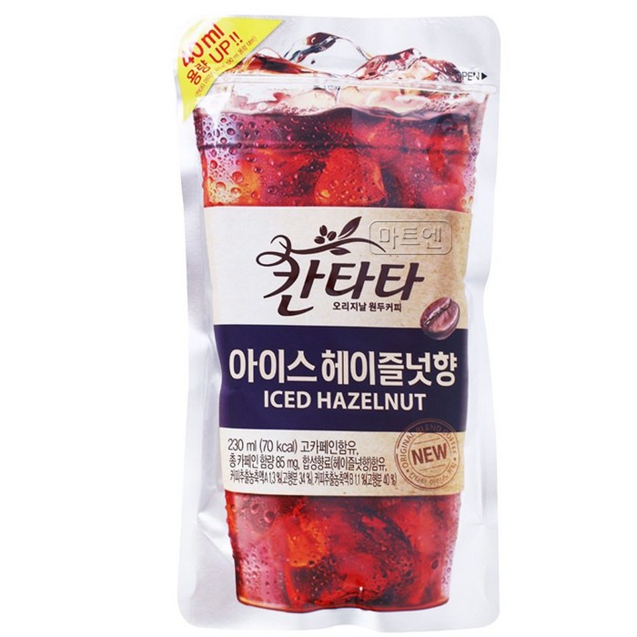 칸타타 아이스 헤이즐넛향 커피음료, 230ml, 50개 대표 이미지 - 아이스 커피 추천