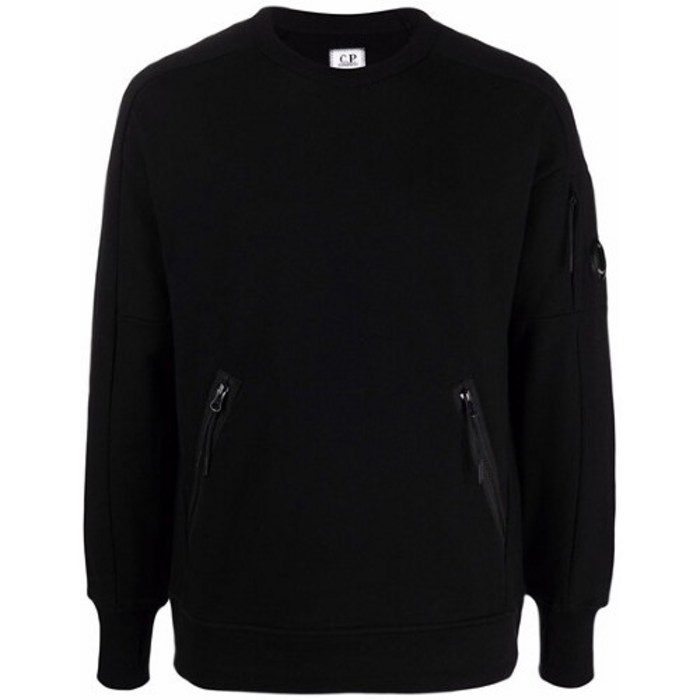C.P 컴퍼니 시피 21FW 11CMSS058A 005086W 999 렌즈와펜 디아그널 집업포켓 맨투맨 블랙 남성 TR 대표 이미지 - 권민우 CP컴퍼니 추천