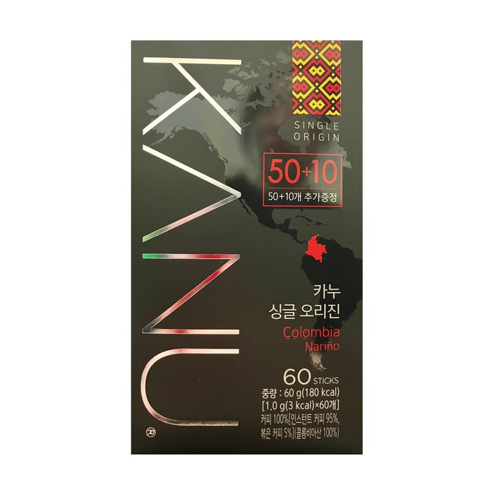 카누 싱글오리진 콜롬비아 나리뇨 60T, 1개, 60개, 1g 대표 이미지 - 싱글 오리진 추천