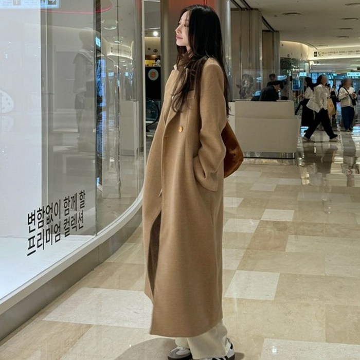 떳다그녀 울20헤이즐 울 누빔 롱 코트