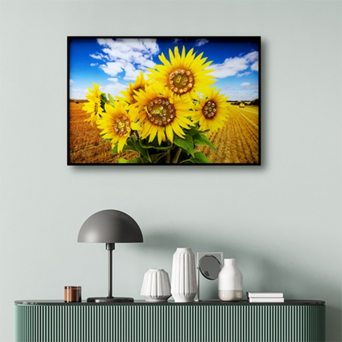 세잔느화실_풍수인테리어_프리미엄 입체형 보석 유화 그림액자_중형(60cmx40cm)크기 10종, 7.해바라기 들녘 대표 이미지 - 풍수 해바라기 추천