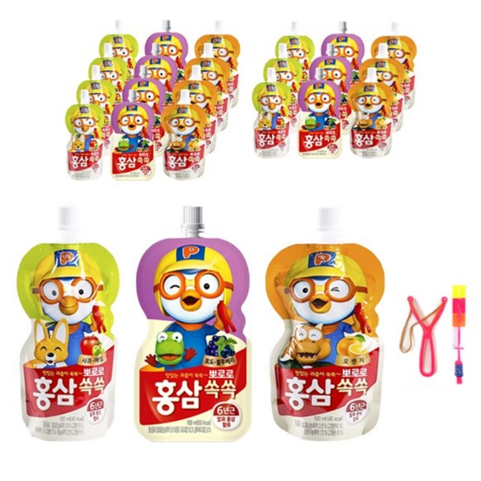 홍삼쏙쏙 3종세트 (사과매실8개+포도블루베리8개+오렌지8개)+LED불꽃낙하산, 1개 대표 이미지 - 어린이 홍삼 추천