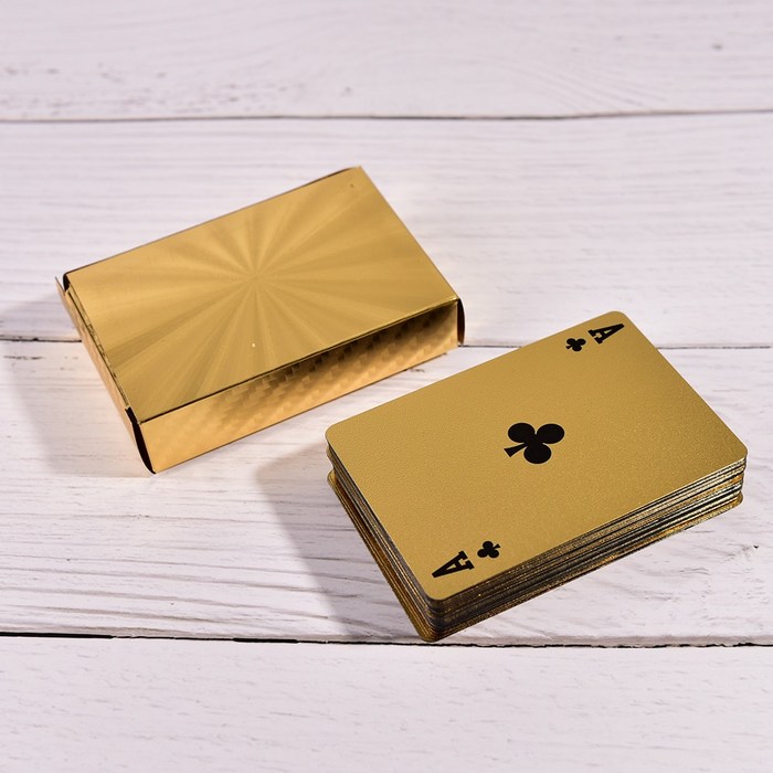 1 세트 고급 골드 호일 도금 포커 카드 가족 게임을 만나십시오 Gold Foil Playing Cards 텍사스 홀덤 포커 Funny HOT!|카드 패|, 1개, 단일, 단일