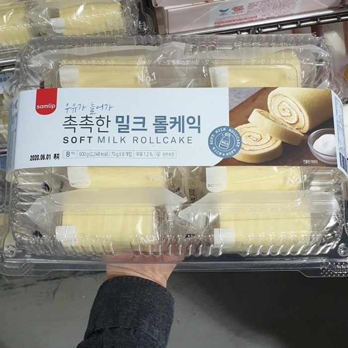 삼립 밀크롤케익 75g x 8개입, 아이스박스 포장 대표 이미지 - 우유케이크 추천