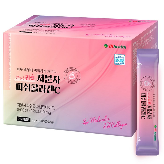 하이헬스 리셋 저분자 피쉬콜라겐C, 1박스, 2g x 100포 대표 이미지