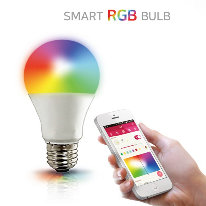 메를로랩 플리커프리 블루투스 RGB LED 스마트 전구 8W, 1개 대표 이미지 - 스마트 전구 추천