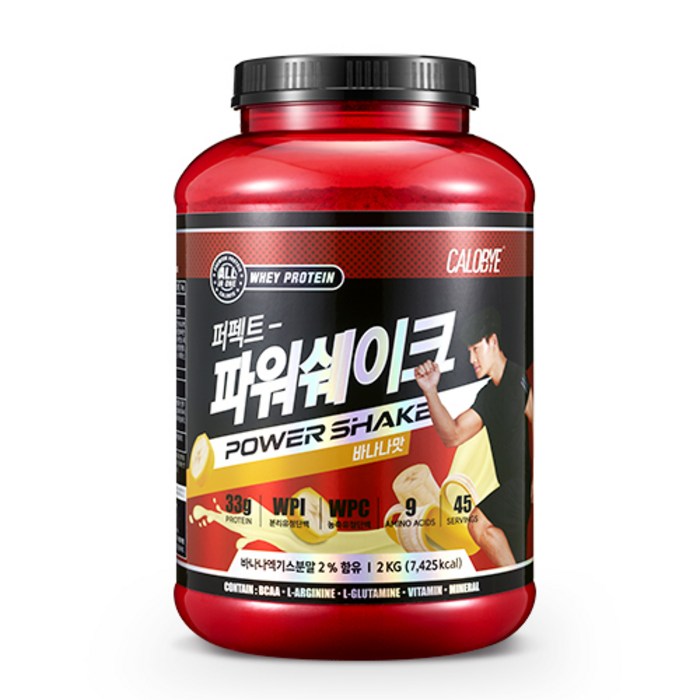 칼로바이 퍼펙트파워쉐이크 대용량 단백질보충제 프로틴 BCAA 바나나맛, 2000g, 1개 대표 이미지 - 바나나맛 프로틴 추천