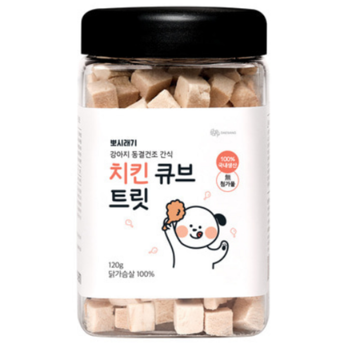 뽀시래기 강아지 동결건조 간식, 치킨, 120g, 8개