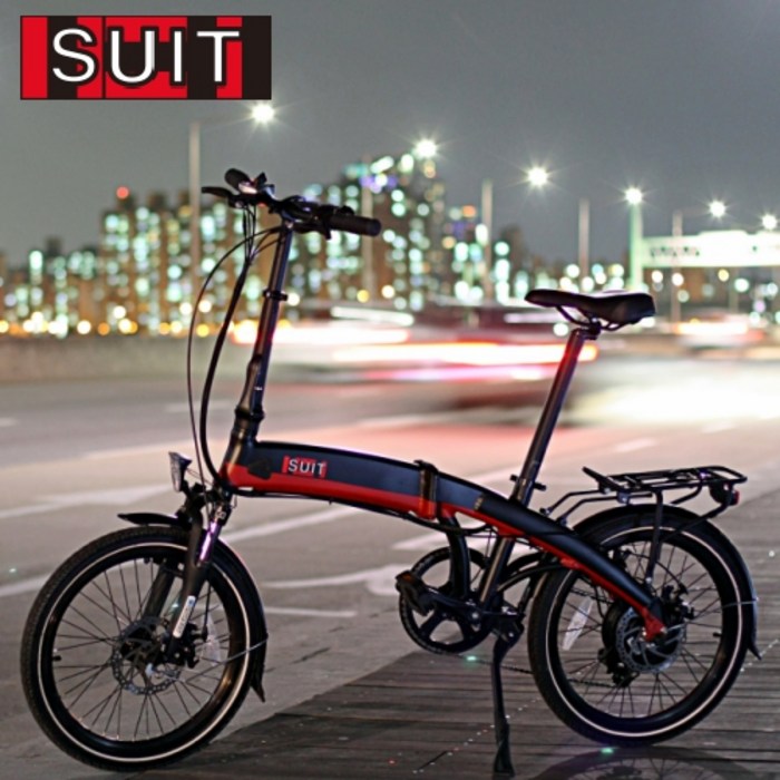 SUIT 수트 20인치 접이식 미니벨로 전기자전거 드라이 (DRY) 2021년형, 블랙레드