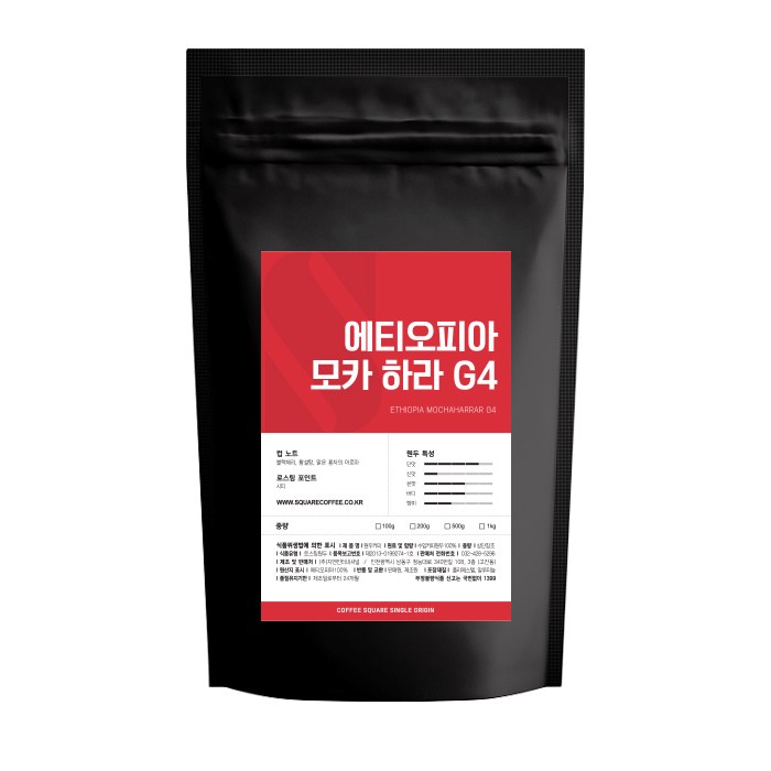 커피스퀘어 에티오피아 모카 하라 G4 원두커피, 모카포트 분쇄, 200g 대표 이미지 - 에티오피아 원두 추천