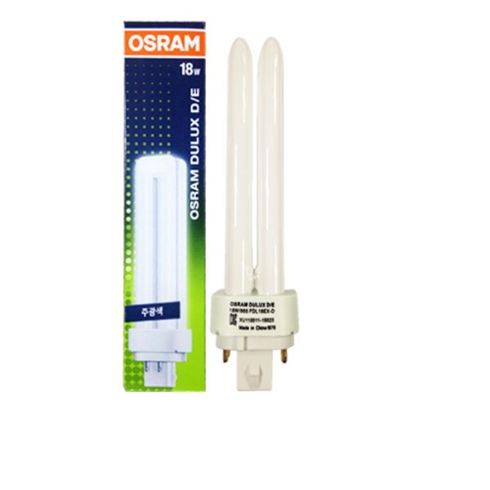 오스람 램프 전구 형광등 DULUX D/E 18W FDL18 FDL18 4핀, 주광색 대표 이미지 - 오스람 전구 추천
