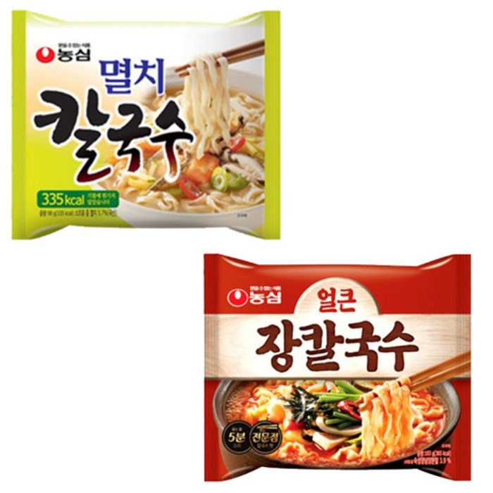 농심 멸치칼국수5개+얼큰장칼국수4개, 9개 대표 이미지 - 장칼국수 라면 추천