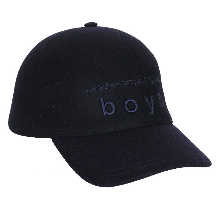 [PJI] 꼼데가르송 W25942 네이비 셔츠 자수 로고 캡 모자