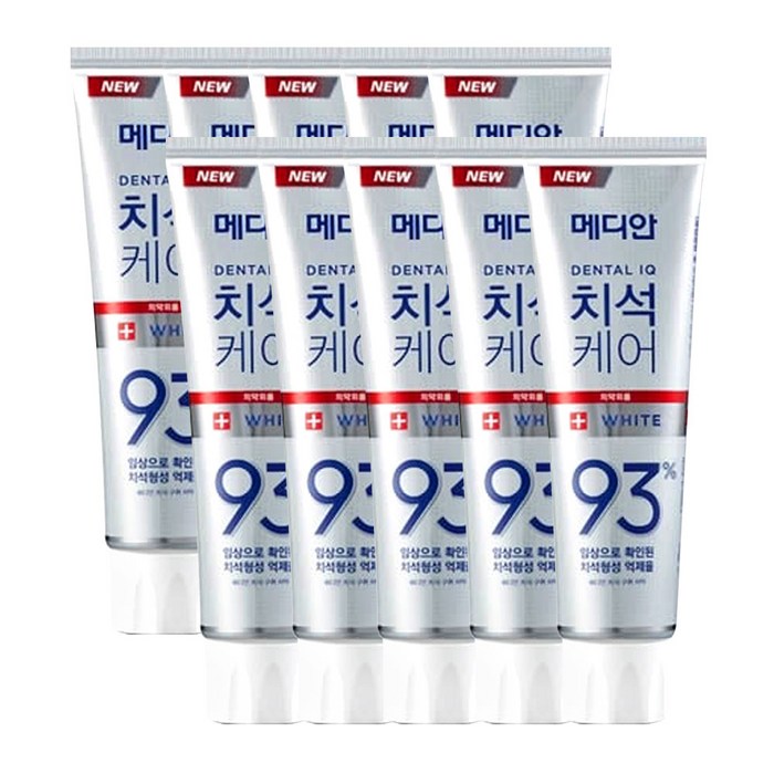 메디안 치석케어 화이트 치약, 120g, 10개 대표 이미지 - 치석 치약 추천