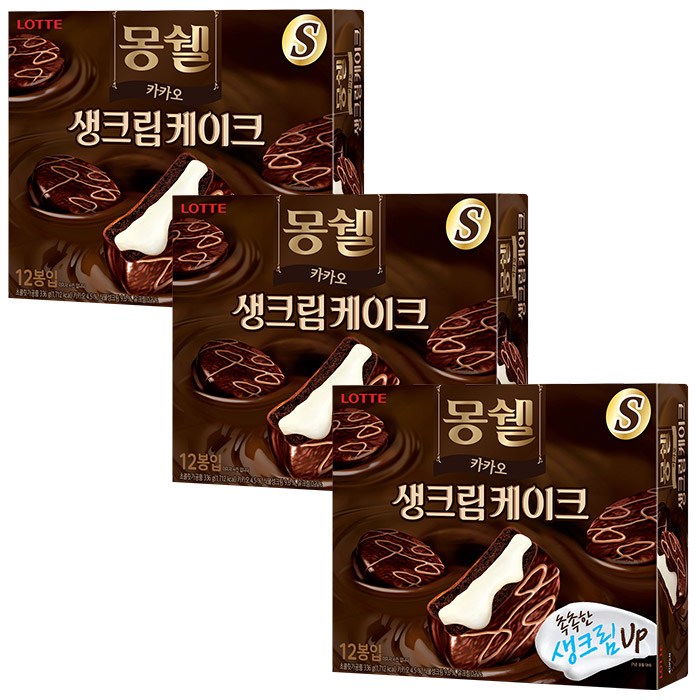 롯데제과 몽쉘 카카오 336gx3개, 336g, 3개 대표 이미지 - 파이 추천