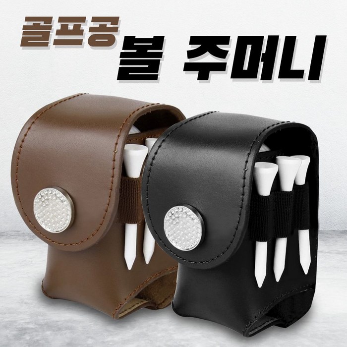 볼주머니가죽세트dcmp 6623골프, 블랙 대표 이미지 - 골프공 케이스 추천